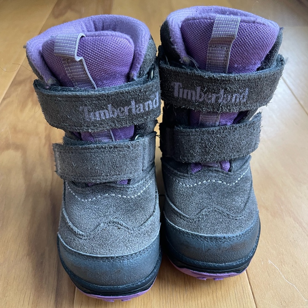 Timberland Toddler Purple and Gray waterproof winter boots